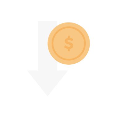 aşağı vektör düz renk simgesi