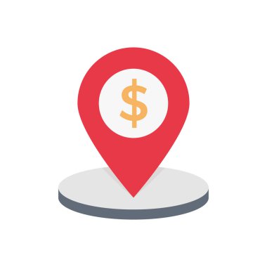 pin vektörü düz renk simgesi