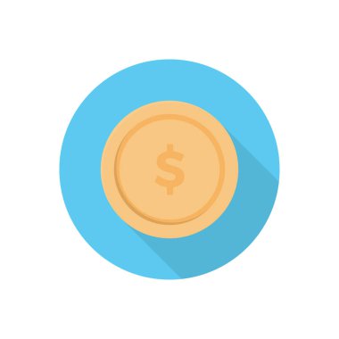 para birimi dairesi düz gölge simgesi