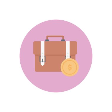 çanta vektör dairesi düz simgesi