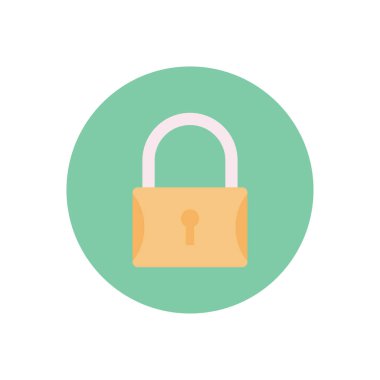 asma kilit vektör dairesi düz simgesi