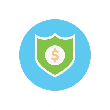 Dolar vektör dairesi düz simgesi