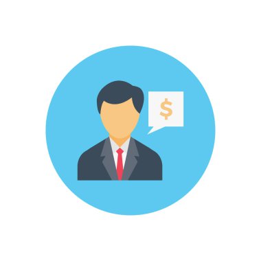 çalışan vektör dairesi düz simgesi