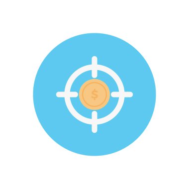 Dolar vektör dairesi düz simgesi