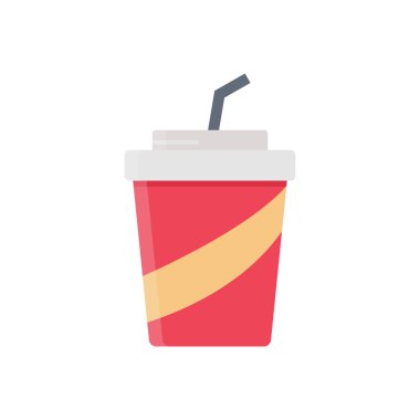 kağıt bardak vektörü düz renk simgesi