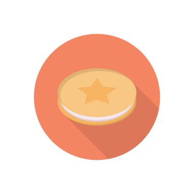 bisküvi çemberi gölge düz simgesi