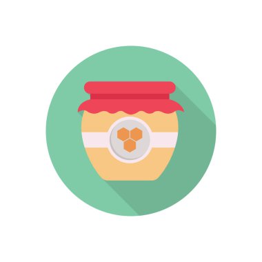 Kavanoz dairesi düz simgesi