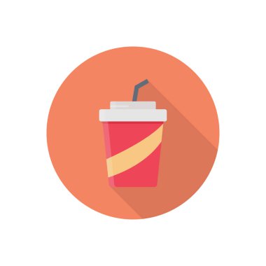 Kağıt bardak dairesi düz gölge simgesi