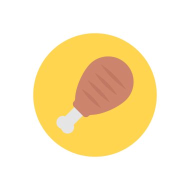 bacak parçası vektör dairesi düz simgesi