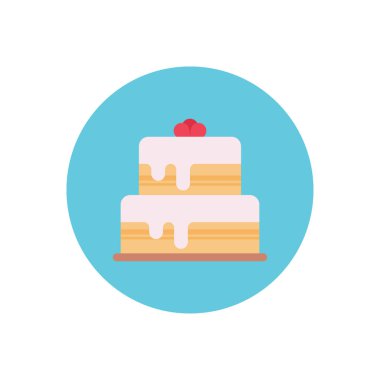 doğum günü vektörü dairesi düz simgesi