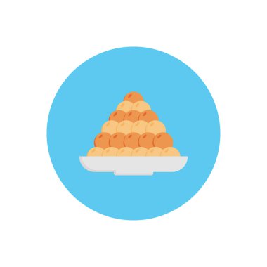 tatlı vektör dairesi düz simgesi