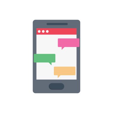 ileti vektörü düz renk simgesi