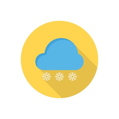 Kar Tanesi dairesi gölge düz simgesi