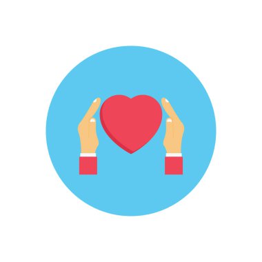 aşk vektör dairesi düz simgesi