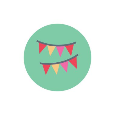 Buntings vektör dairesi düz simgesi