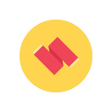 Kış vektör dairesi düz simgesi