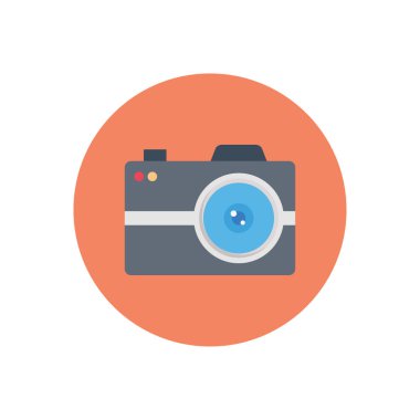 DSLR vektör dairesi düz simgesi