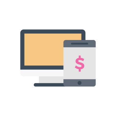 e bankacılık vektörü düz renk simgesi