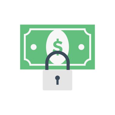 güvenlik vektörü düz renk simgesi