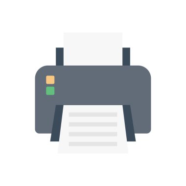 yazdırma vektörü düz renk simgesi