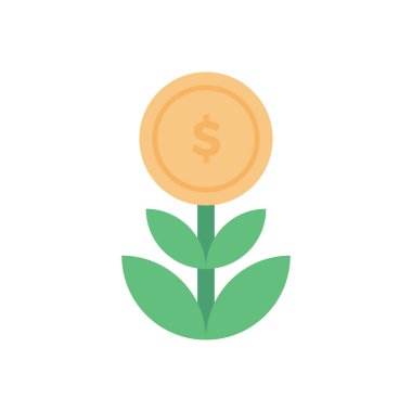 Yatırım vektörü düz renk simgesi