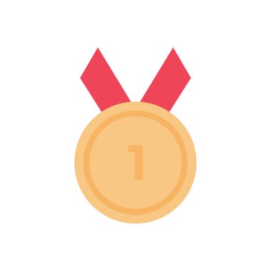 madalya vektörü düz renk simgesi