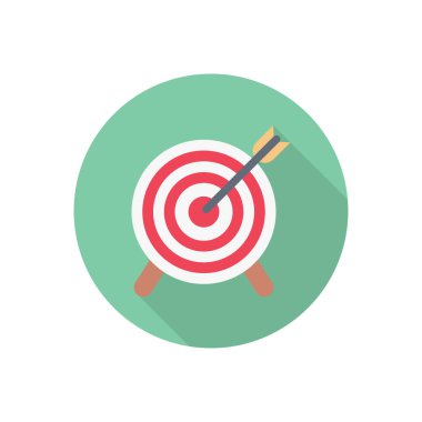 Başarı çemberi gölge düz simgesi