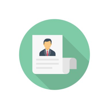 CV çember gölge düz simgesi