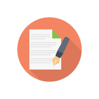 imza dairesi düz simgesi