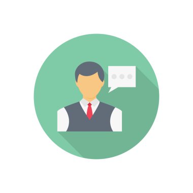 ileti çemberi düz simgesi