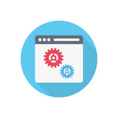 Web sayfası daire gölge düz simgesi