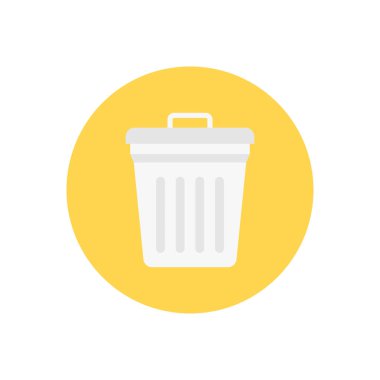 Çöp vektörü dairesi düz simgesi