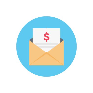 Bill vektör dairesi düz simgesi