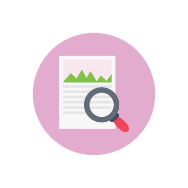 araştırma vektörü dairesi düz simgesi