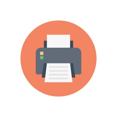 yazdırma vektörü düz simgesi