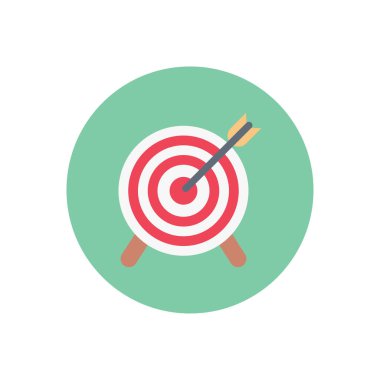 Başarma vektör dairesi düz simgesi