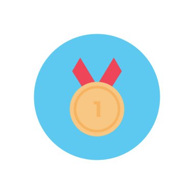 madalya vektör dairesi düz simgesi