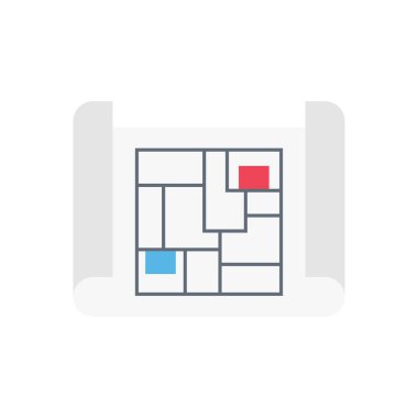 harita vektörü düz renk simgesi