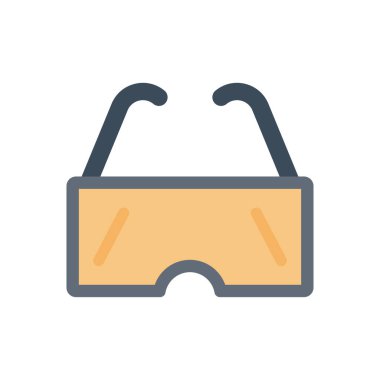 gözlük vektörü düz renk simgesi
