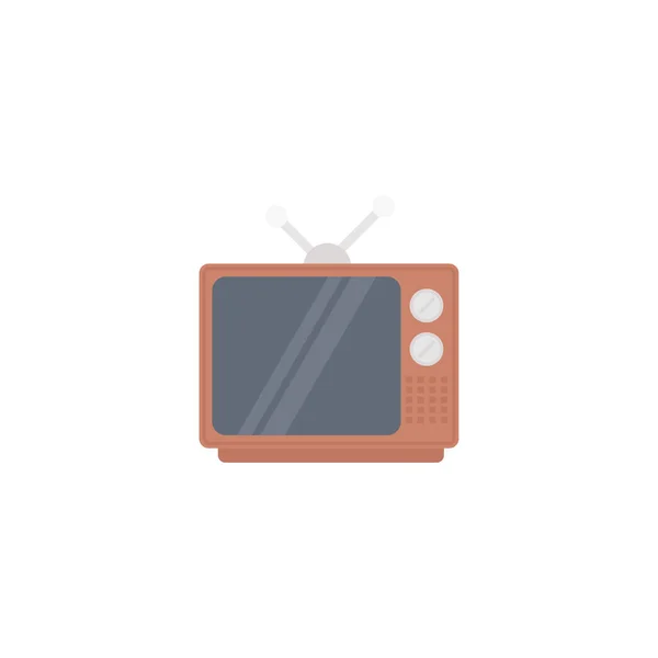 Televisie Vector Vlakke Kleur Pictogram — Stockvector