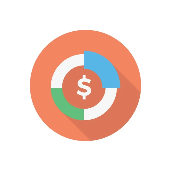 Dollar Circle Shadow Flat Icon — Stock Vector