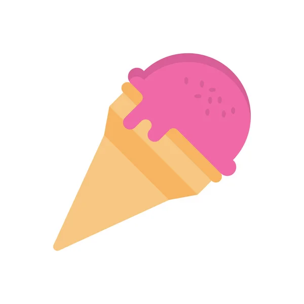 Ice Cream Vector Flat Colour Icon — Stock Vector