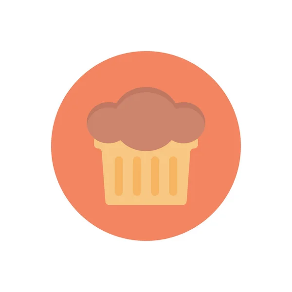 Muffin Vector Circle Flat Icon — Stock Vector