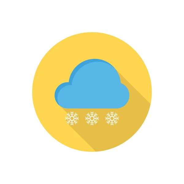 Snowflake Circle Shadow Flat Icon — Stock Vector