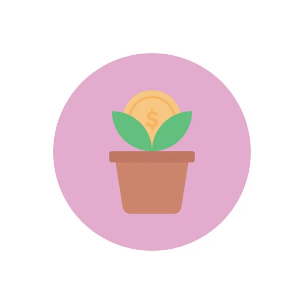 Planta Vector Círculo Plano Icono — Vector de stock