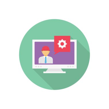 Yapıcı çemberi gölge düz simgesi