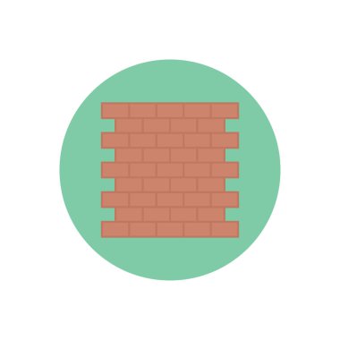 tuğlalar vektör dairesi düz simgesi