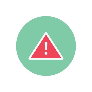 Uyarı vektör dairesi düz simgesi