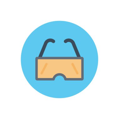 gözlük vektör dairesi düz simgesini