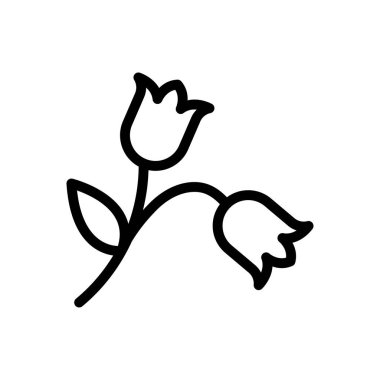 gül vektörü ince çizgi simgesi